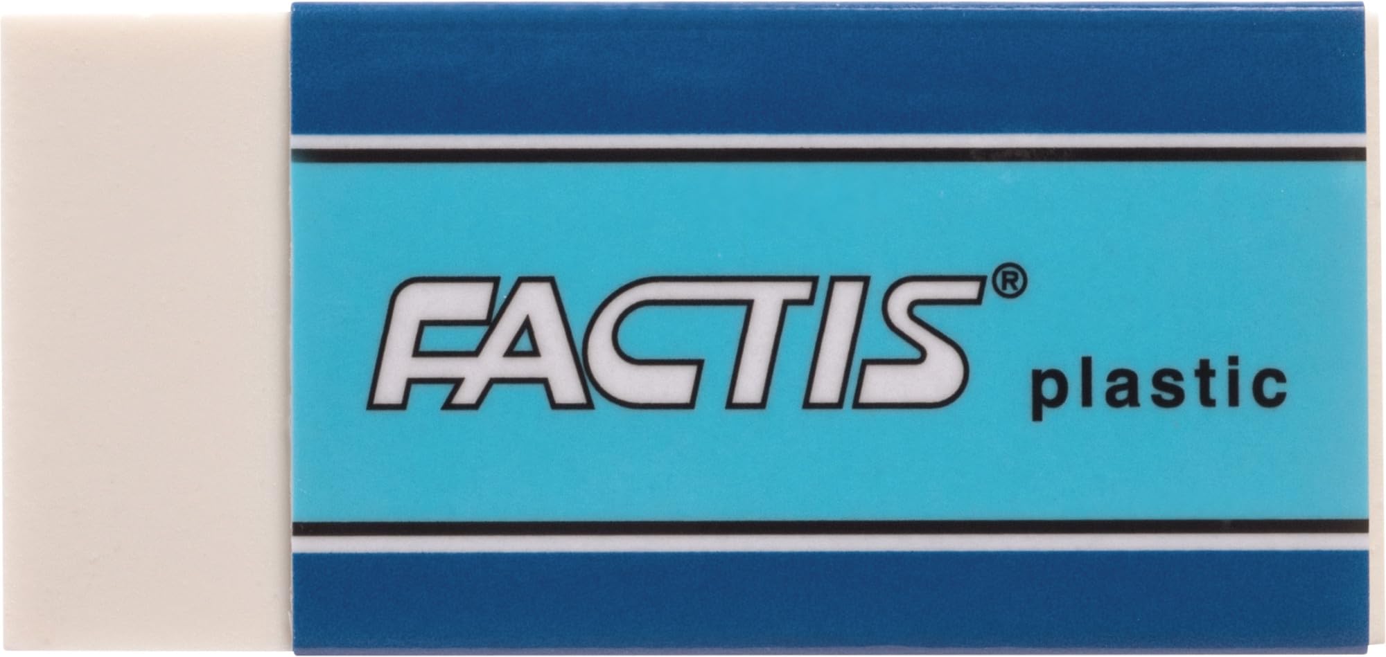 Factis Graphite Plastic Vinyl Eraser - Box of 24 - White, Small - P-24