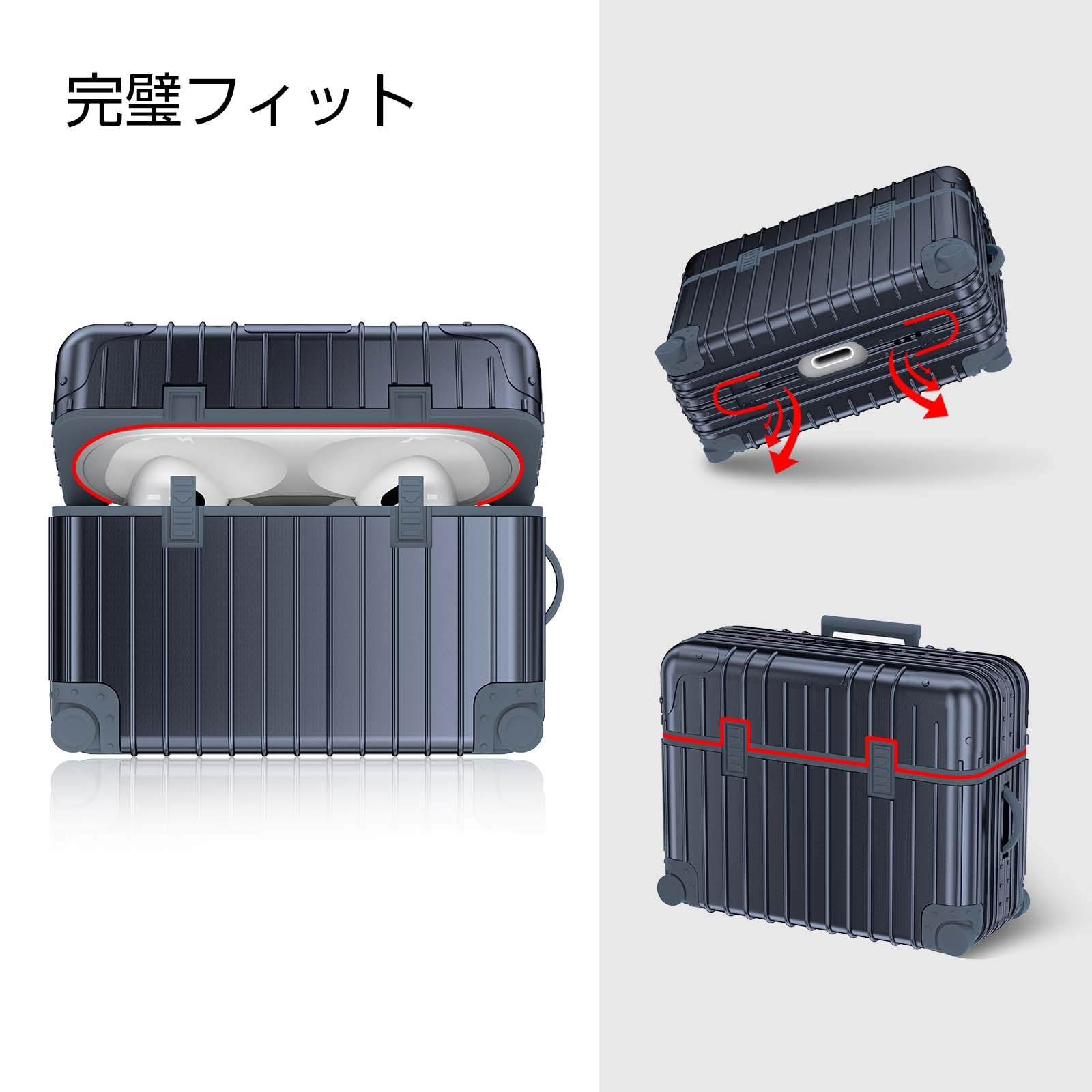 オススメ❣️V-MORO AirPods Pro ケース 軽量　透明　カラビナ付き Amazon | V-MORO AirPods Pro ケース (2022/2019)用 Airpods Pro