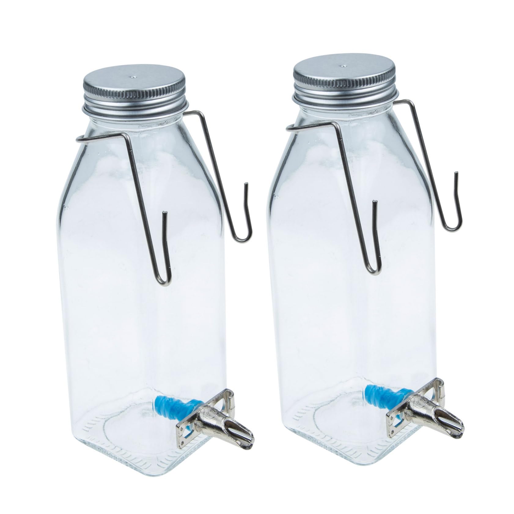 Kaninchen Trinkflasche 350ml Glas mit Haken, Leise für Kleintiere