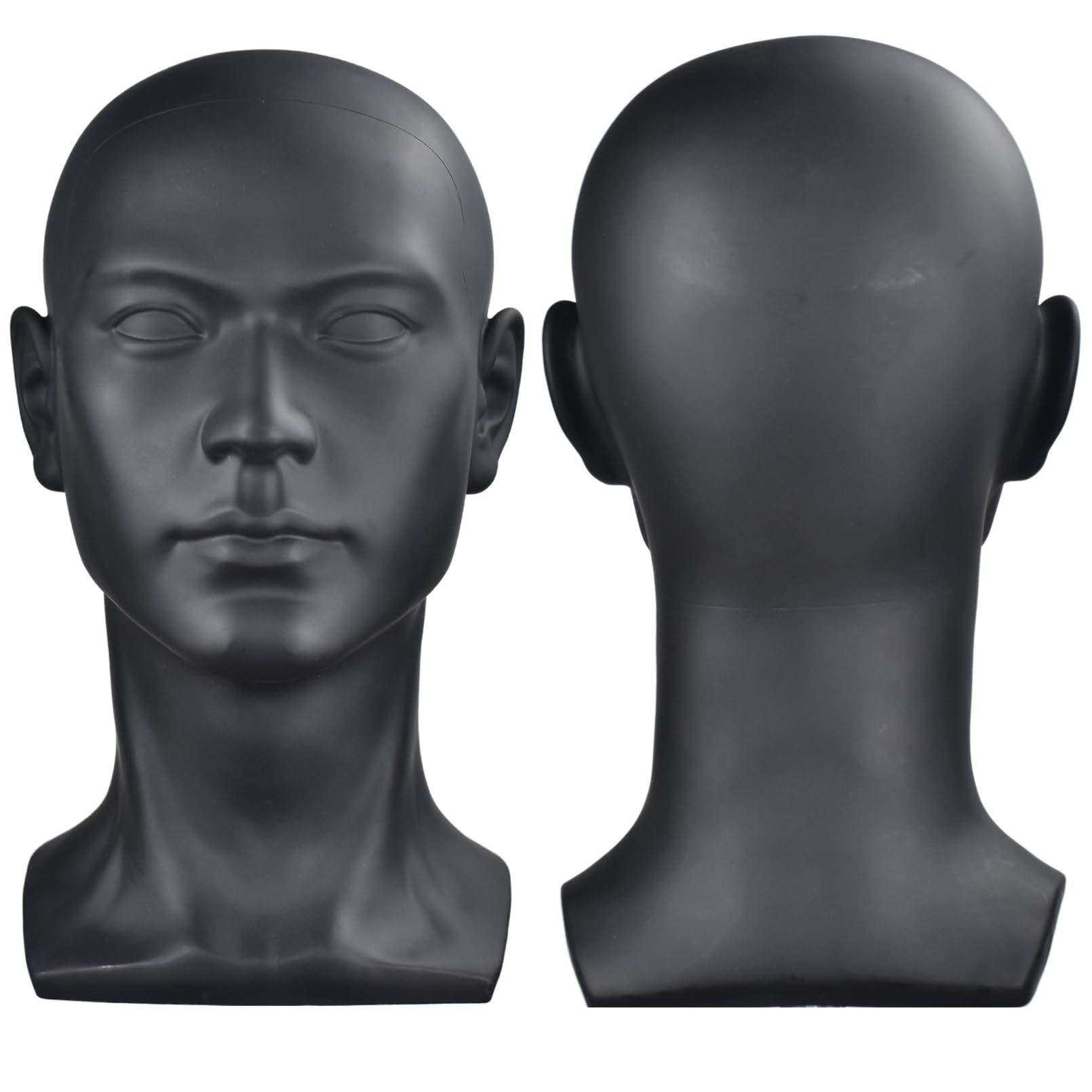 Maniquí de Cabeza de Hombre Profesional cosmetología maniquí de Cabeza para la exhibición de Pelucas Gafas Sombrero joyería Auriculares Soporte de exhibición （L-YH）