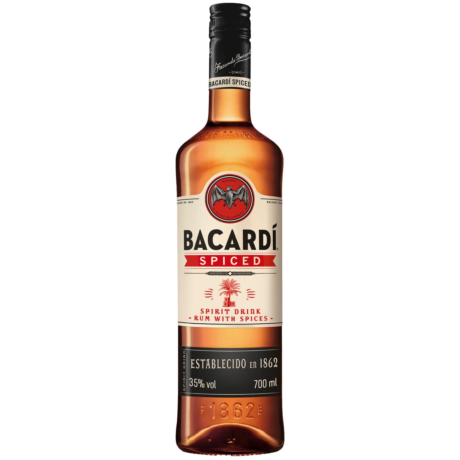BACARDÍ Spiced, 35% Vol., 70 cl/700 ml, Premium-Spirituose aus fassgereiftem Rum, veredelt mit natürlichen Aromen und Gewürzen