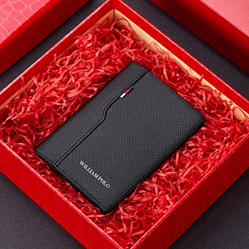 Carteira William Polo Original em Couro Legitimo Modelo Platinum Preto Texturizado