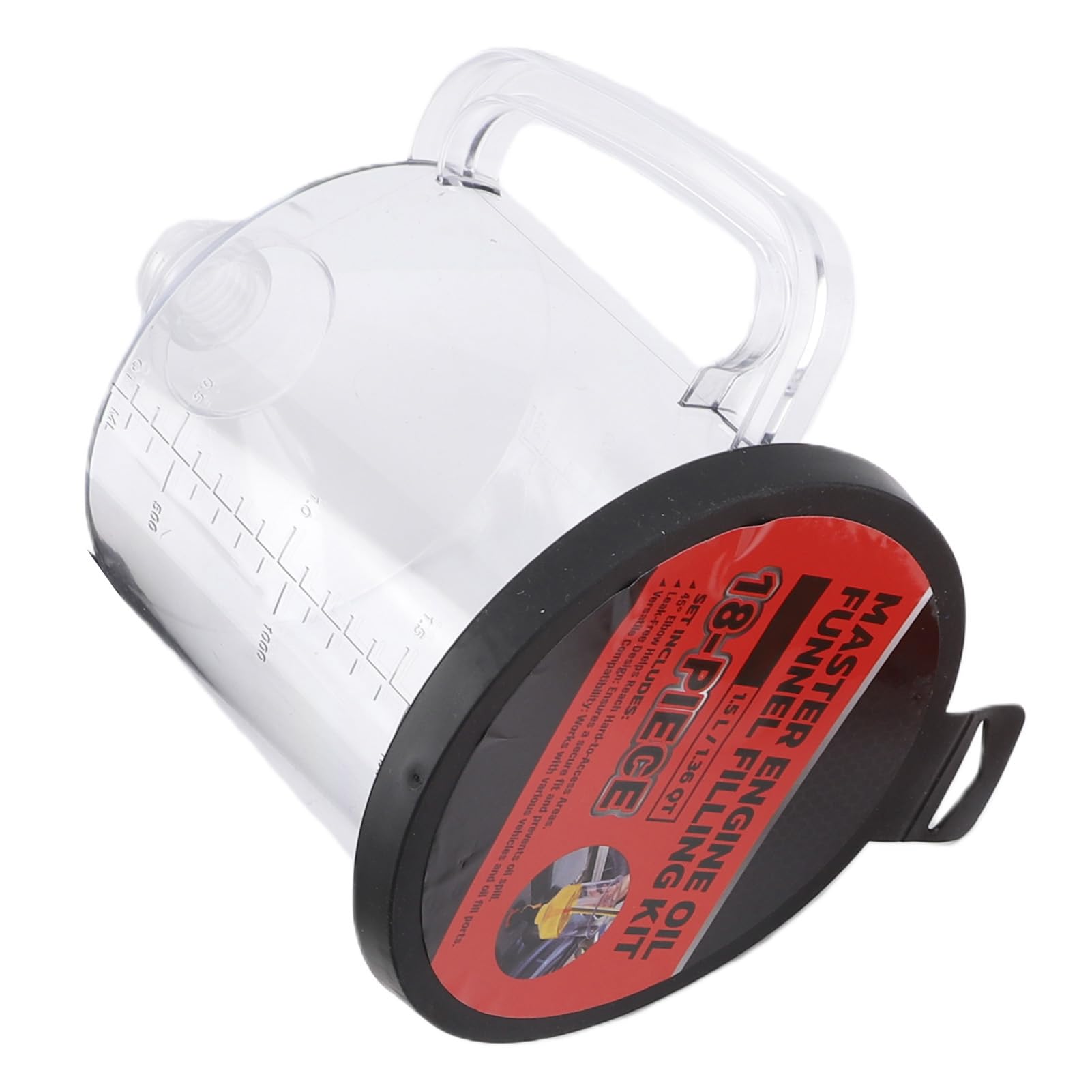 Akozon Kit de Embudo Aceite Motor, Llenado Refrigerante Automotriz 1,59 Galones/1,5 L con 12 Adaptadores, 2 Tableros Organizadores Magnéticos para Mantenimiento Cambios Vehículos