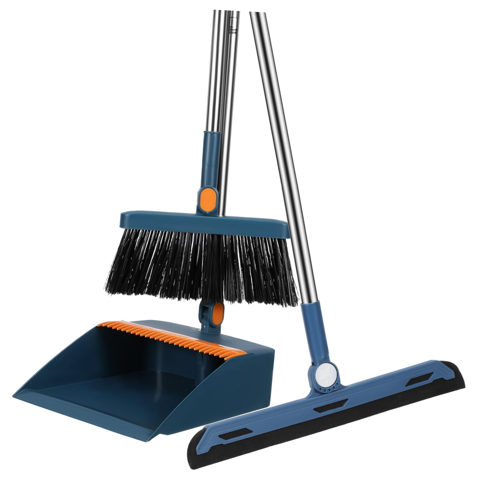 Juego de Escoba Recogedor Plegable, Plástico Azul para Hogar | 1 Set, Diseño Resistente y Multifuncional, Limpieza Interior Eficaz, Uso Doméstico y Dormitorio