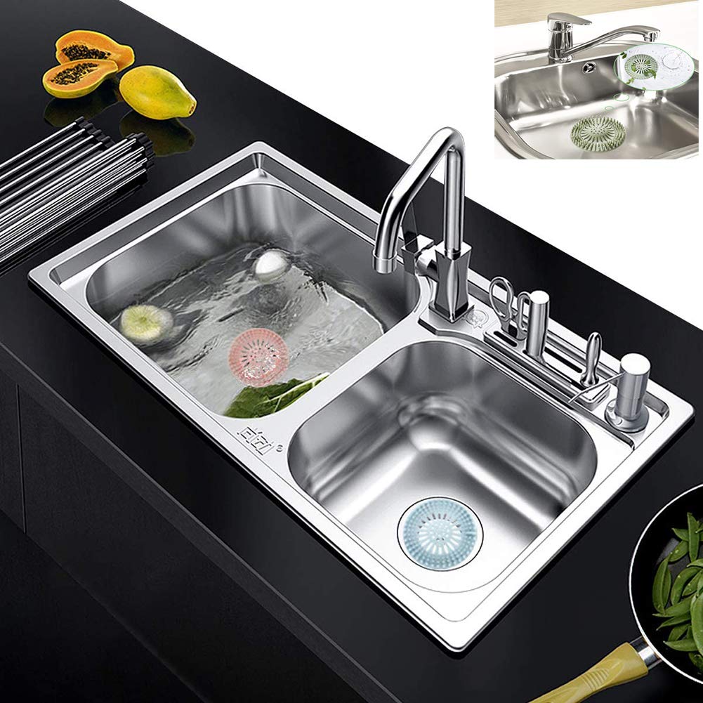 2 Pièces Filtres De Vidange Attrape Cheveux En Silicone Pour Evier De Douche Avec Ventouse Et Couvercle De Vidange Filtres D'évier | Leroy Merlin