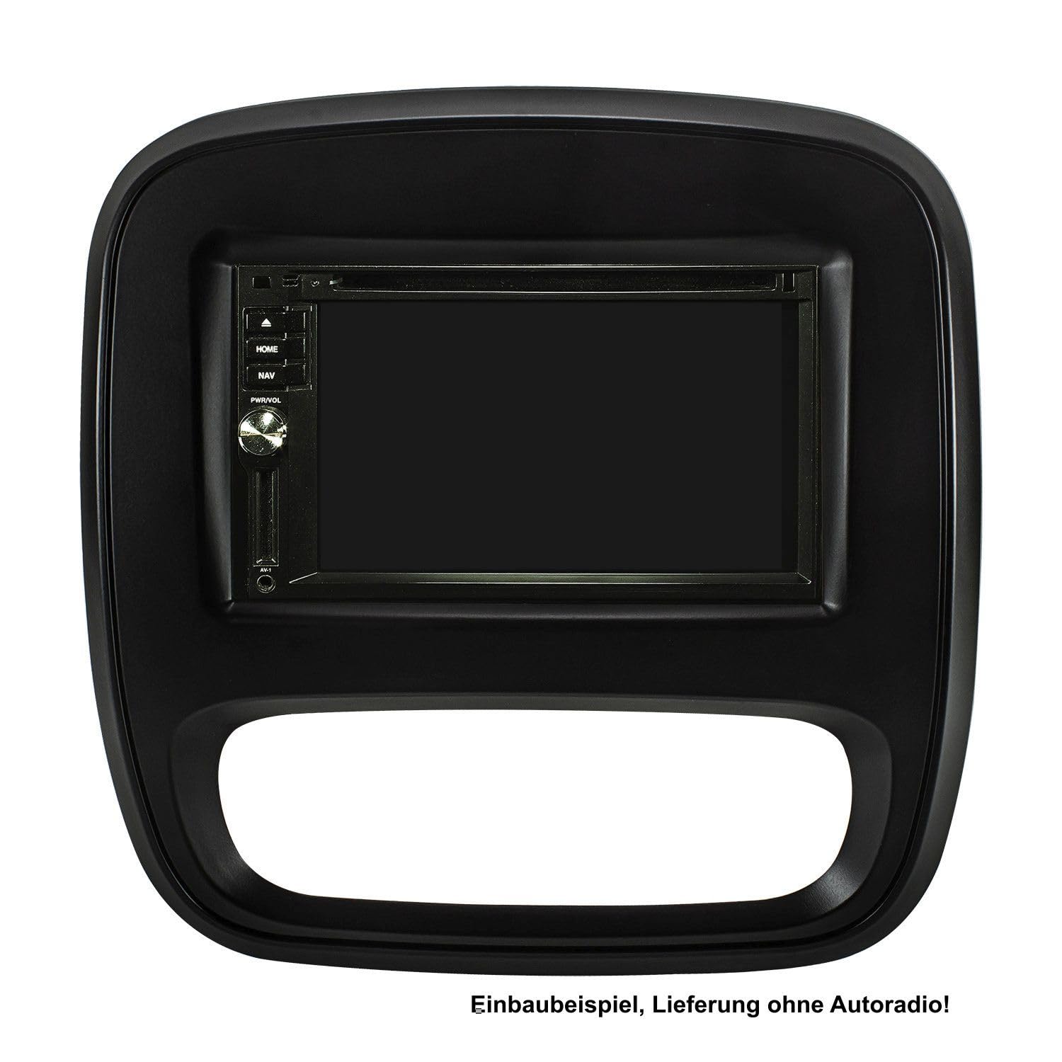 tomzz Audio 2439-003 Doppel DIN Radioblende kompatibel mit Opel Vivaro B ab 2014 Renault Trafic III ab 2014 FIAT Talento ab 2016 schwarz Klimaanlage manuell