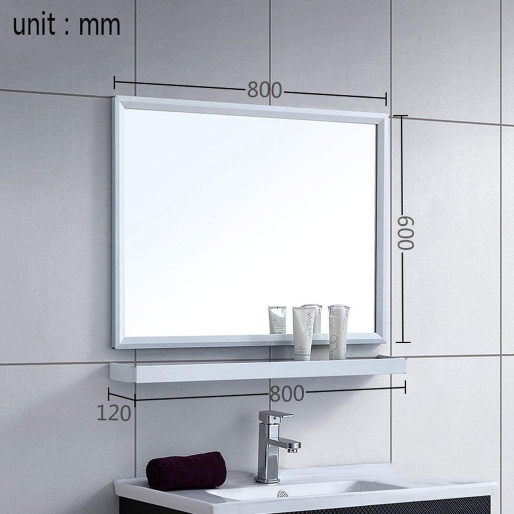 Aluminum Bathroom Wall-Mounted Washable Vanity Mirror Cabinet Bathroom Mirror with Shelf Cabinet (Color : #4 Size : 80 * 60 Cm) 4 80 * 60 cm