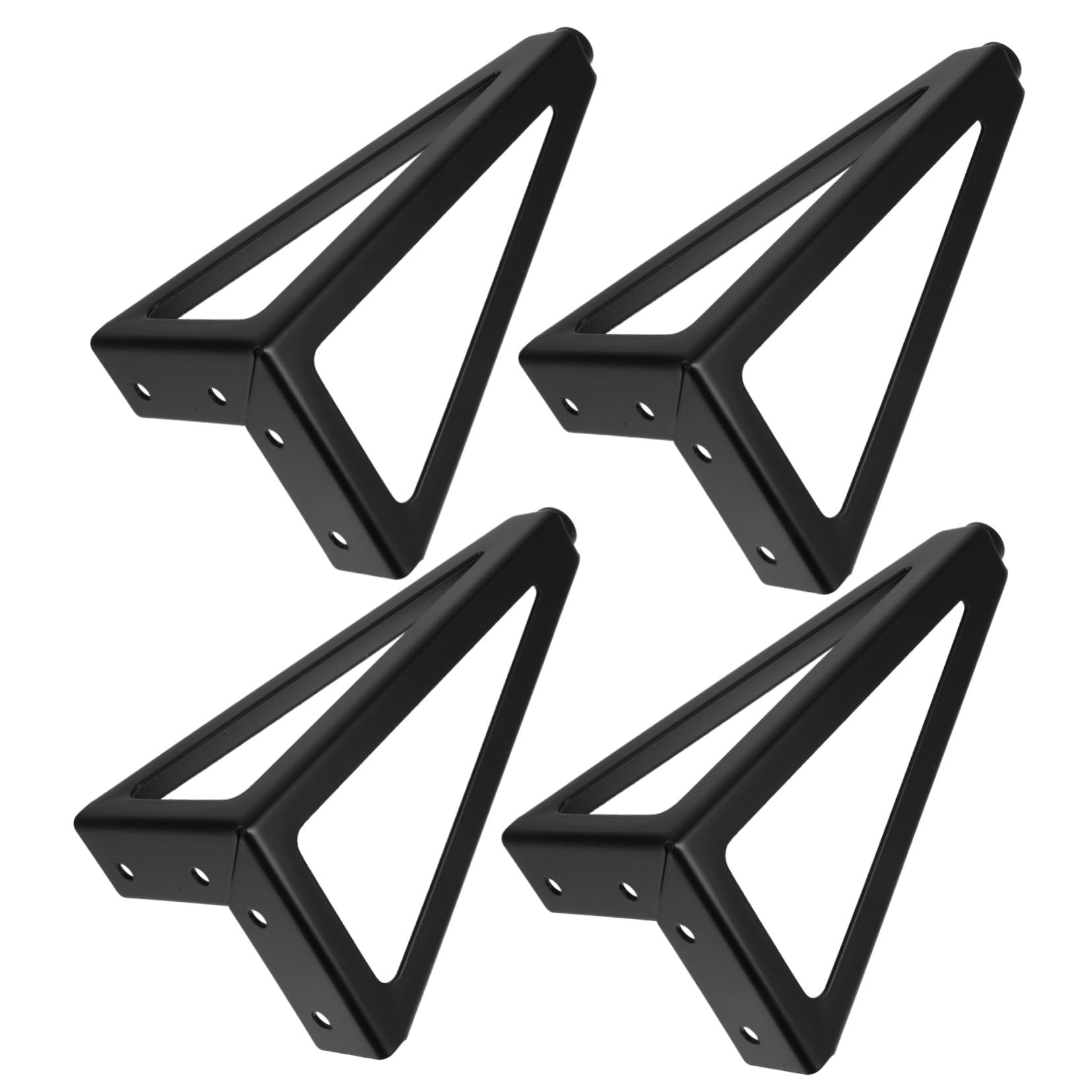 Gatuida Gambe in Metallo Nere per Mobili, Set da 4, Moderne