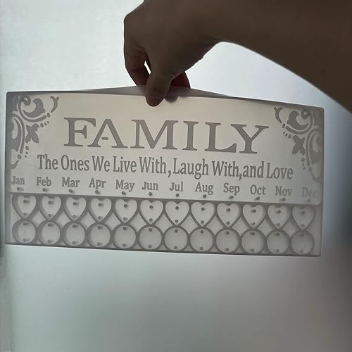 Miniatura 5 de Szecl - Calendario colgante de pared para colgar en la pared, molde de resina para calendario familiar, adornos para hacer joyas, colgante, molde de