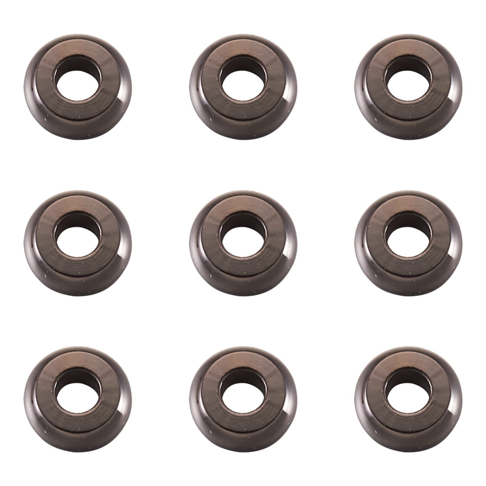 PandaHall 50pcs Brass Flat Round Spacer Beads 4mm Gunmetal Metal Disc Loose Spacer Beads Tiny Smooth Beads for Bracelet Necklace Jewelry Making — image 1