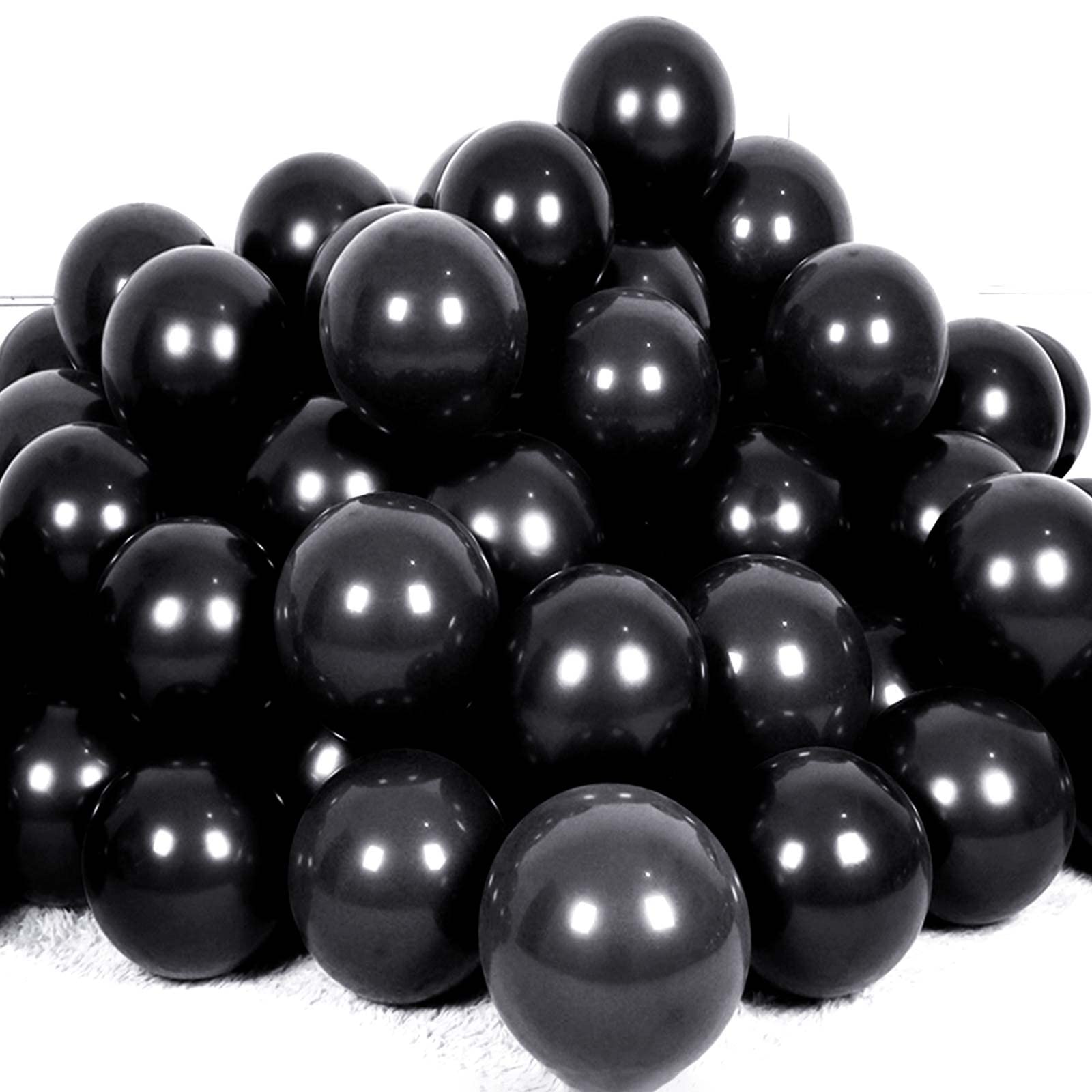 Photo 1 of  RED**50pcs 10inch Black Balloons for Birthday Retirement Bridal Baby Shower Congrats Graduation Wedding Anniversary Party Decoration