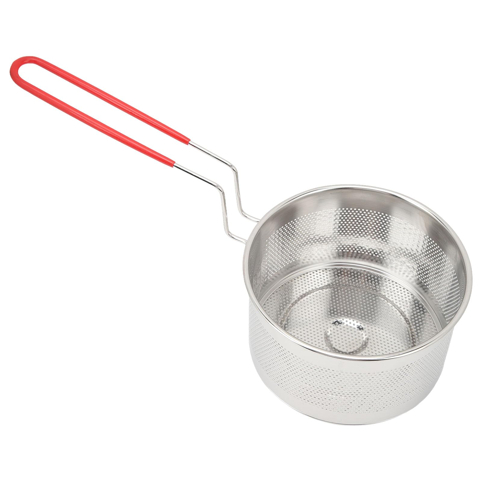 Cestello Per Friggere, Cestello Per Friggere in Filo Tondo Cestello Per Friggere in Acciaio Inossidabile Cucina con Manico Colino da Cucina Colino Per Patatine Fritte(16CM)