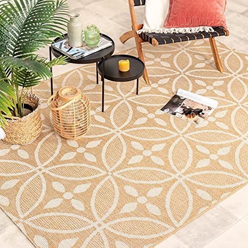 FRAAI | Home & Living In- & Outdoor Teppich - Summer Pattern Gelb - 120x170cm - Wetterfest...