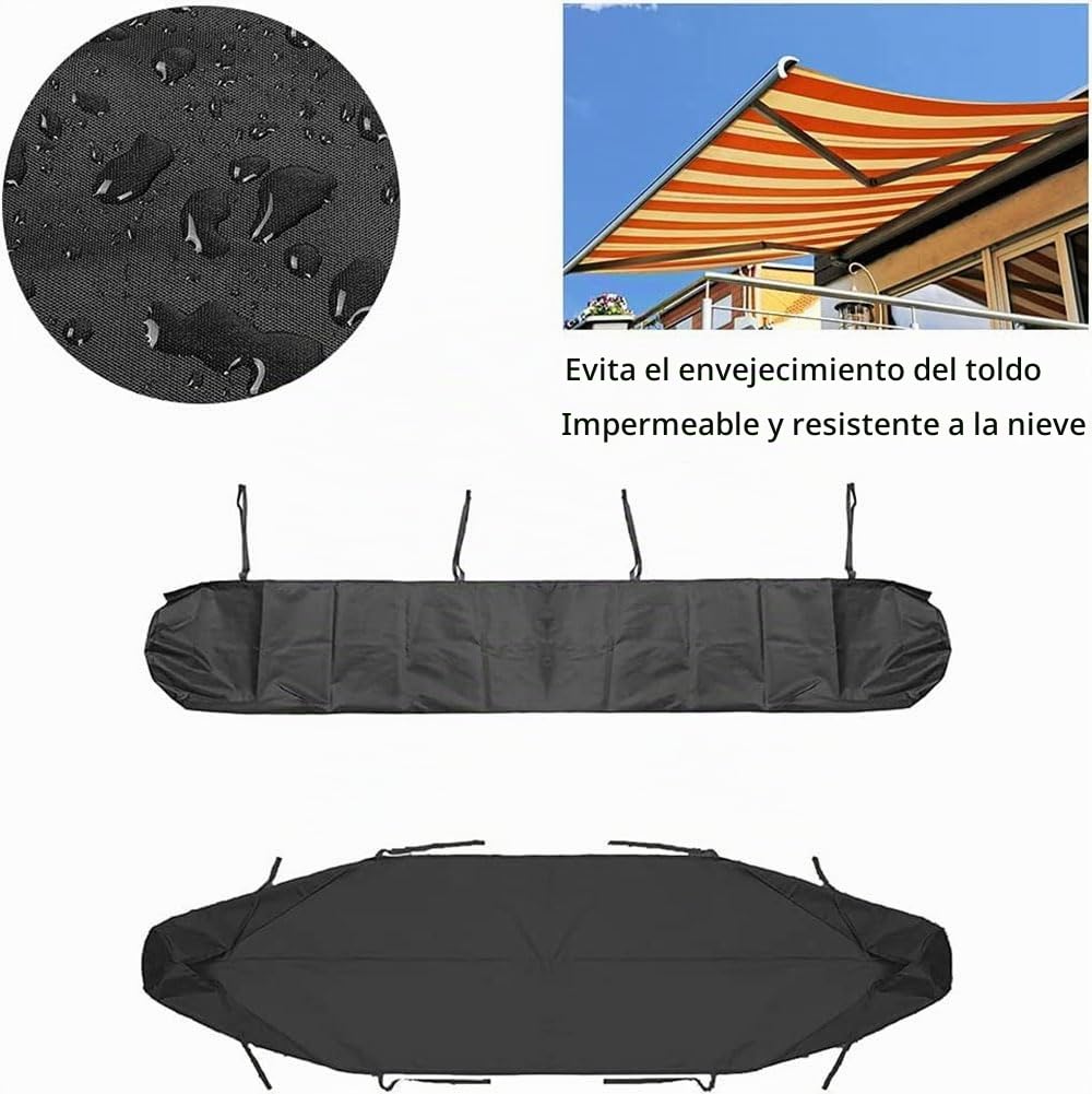 NUZAMAS Toldo protector para terraza, toldo de terraza, bolsa de almacenamiento, resistente al polvo, impermeable, cubierta de toldo de repuesto, protección contra el polvo para jardín, terraza