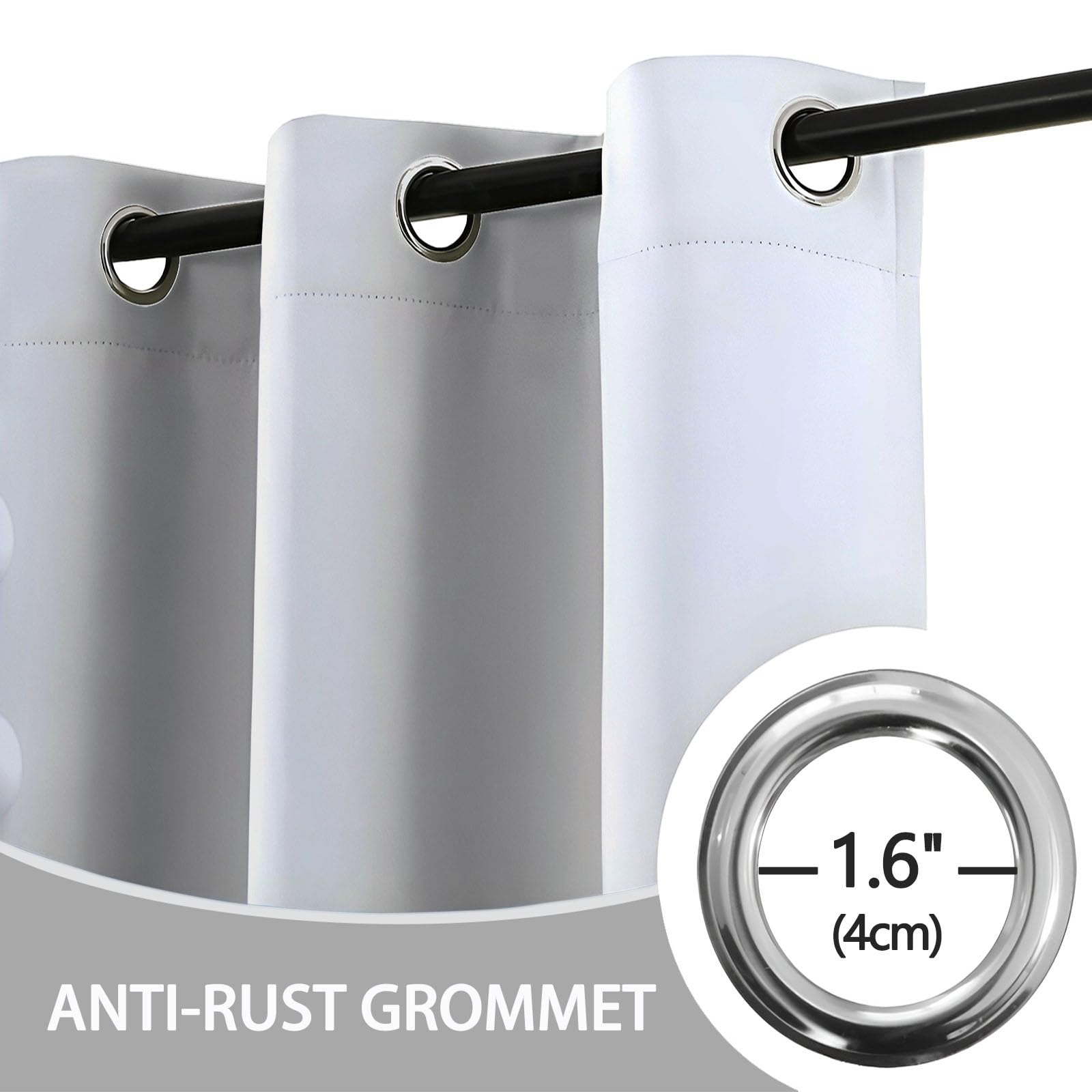 Rideaux Isolants 110L X 215H cm (2 Panneaux), Motifs Minimalisme Moderne Géométrie 3D, Tenture Opaque Gris Clair pour Grande Chambre Blanc