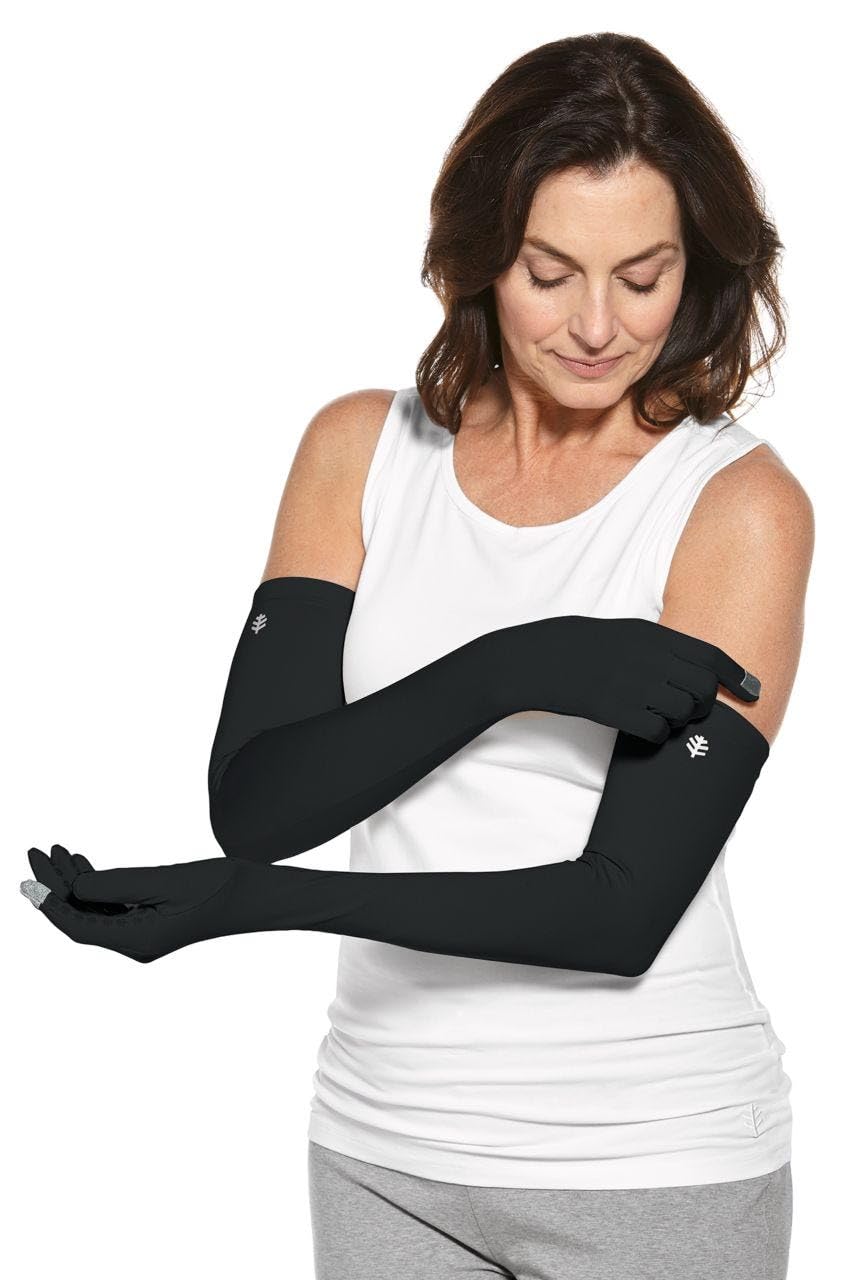 CoolibarUPF 50+ Unisex Culebra UV Long Gloves, Sleek Grey, X-Small, Solid - Sun Protective