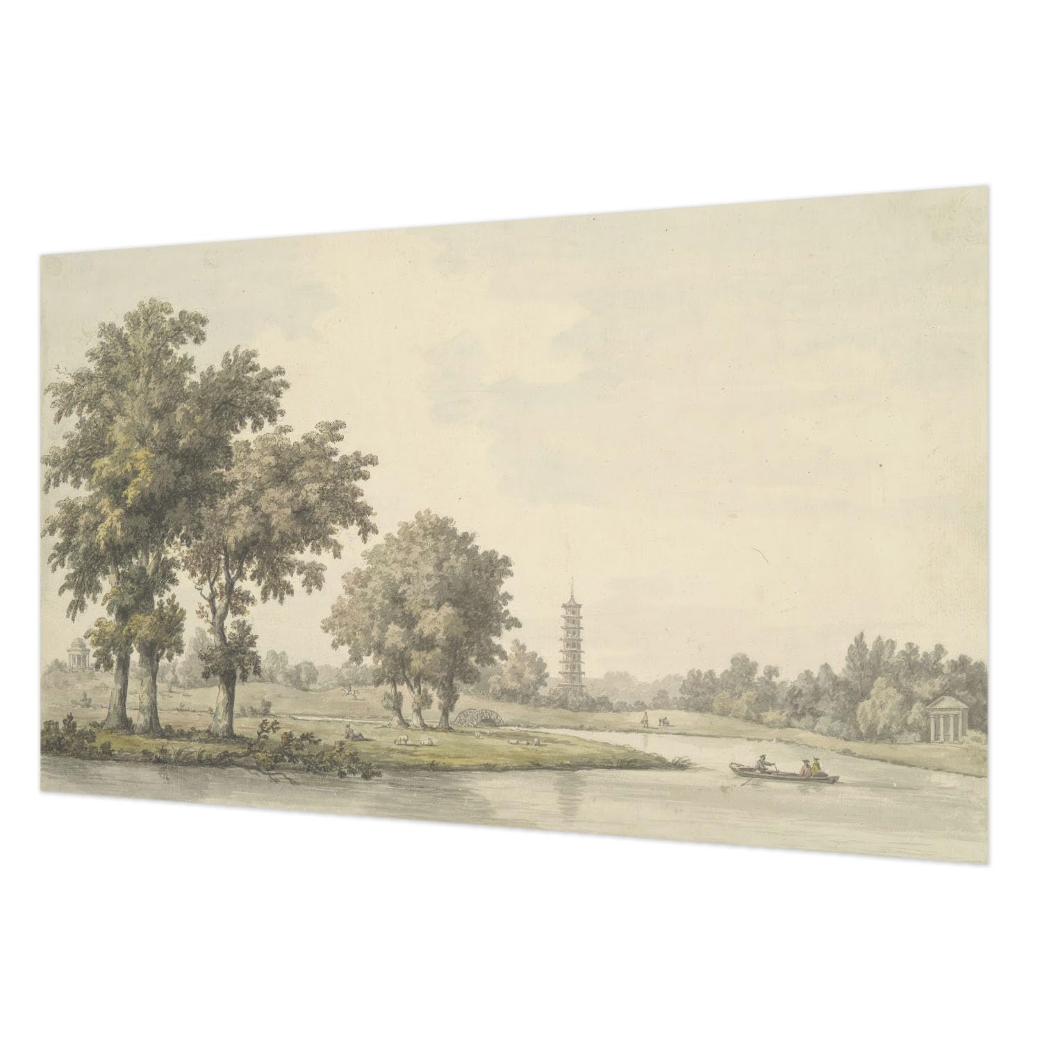 Papier peint intissé chambre et salon décoration murale 416x254 cm motif parc vert