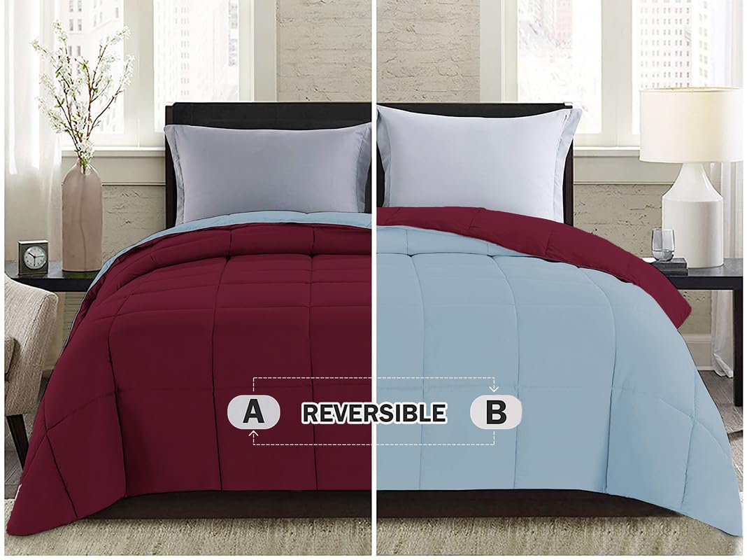 BSB HOME Microfibre All Season/Ac/Summer Solid Reversible Double Bed Comforter Blanket | Dohar | Duvets |Ultra Soft & Light Weight- (220 GSM, Maroon & Aqua), 300 TC (B0C96KX9Q8) Amazon Price History, Amazon Price Tracker