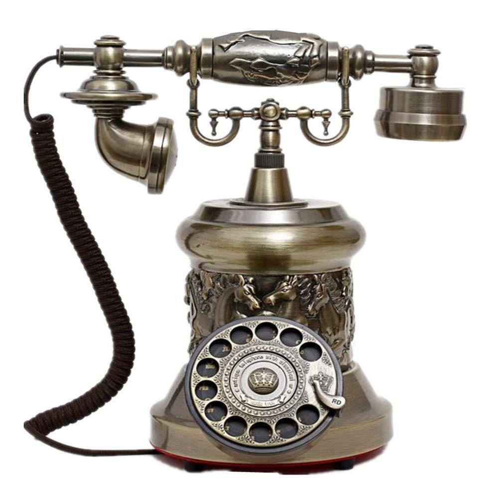 Telefon stacjonarny do domu, europejski telefon antyczny, telefony z tarczą obrotową, telefon stacjonarny retro, telefon przewodowy do domu i wystroju, mosiężne kreatywne telefony retro