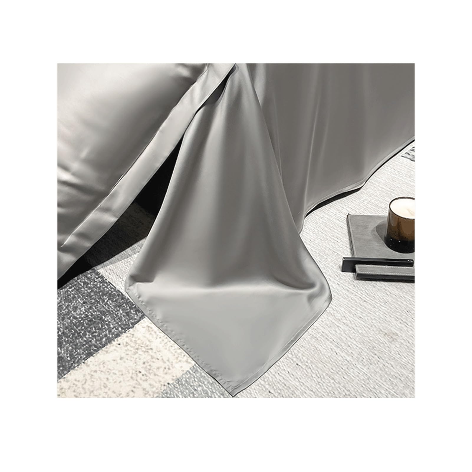 Sábana Encimera 180x230cm 245x250cm 245x265cm Sábana Plana de Lujo Tencel Fresca Sedosa y Súper Suave Cama de 120 a 200cm(Sky Blue,180x230cm+48x74cm x2)