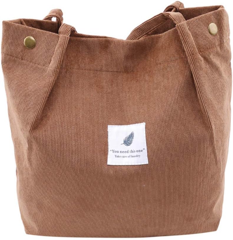 Sevenfly Corduroy Shoulder Bags Environmental Shopping Bag Tote Package Crossbody Pouch Purses Casual Handbag For Women