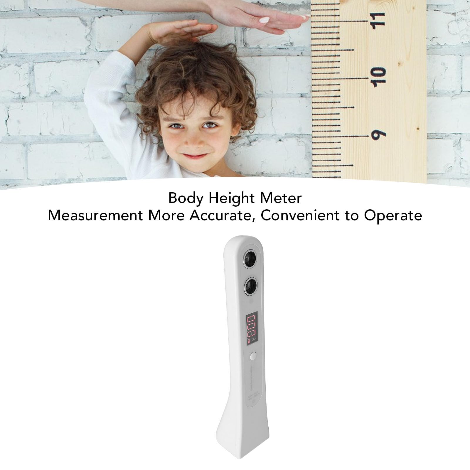 Ultrasonic Digital Body Height Stadiometer, Handheld Cordless Body Height Meter Device, Electronic Height Tester for Kids & Adults, Accurate and Easy to Use Height Checker