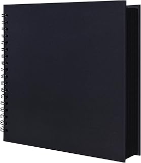 HenPisen Scrapbook Album 8 x 8 Inch 20 Sheets/40 Pages Black Hardcover Kraft Paper DIY Scrap Book Photo Albums, Memory Boo...