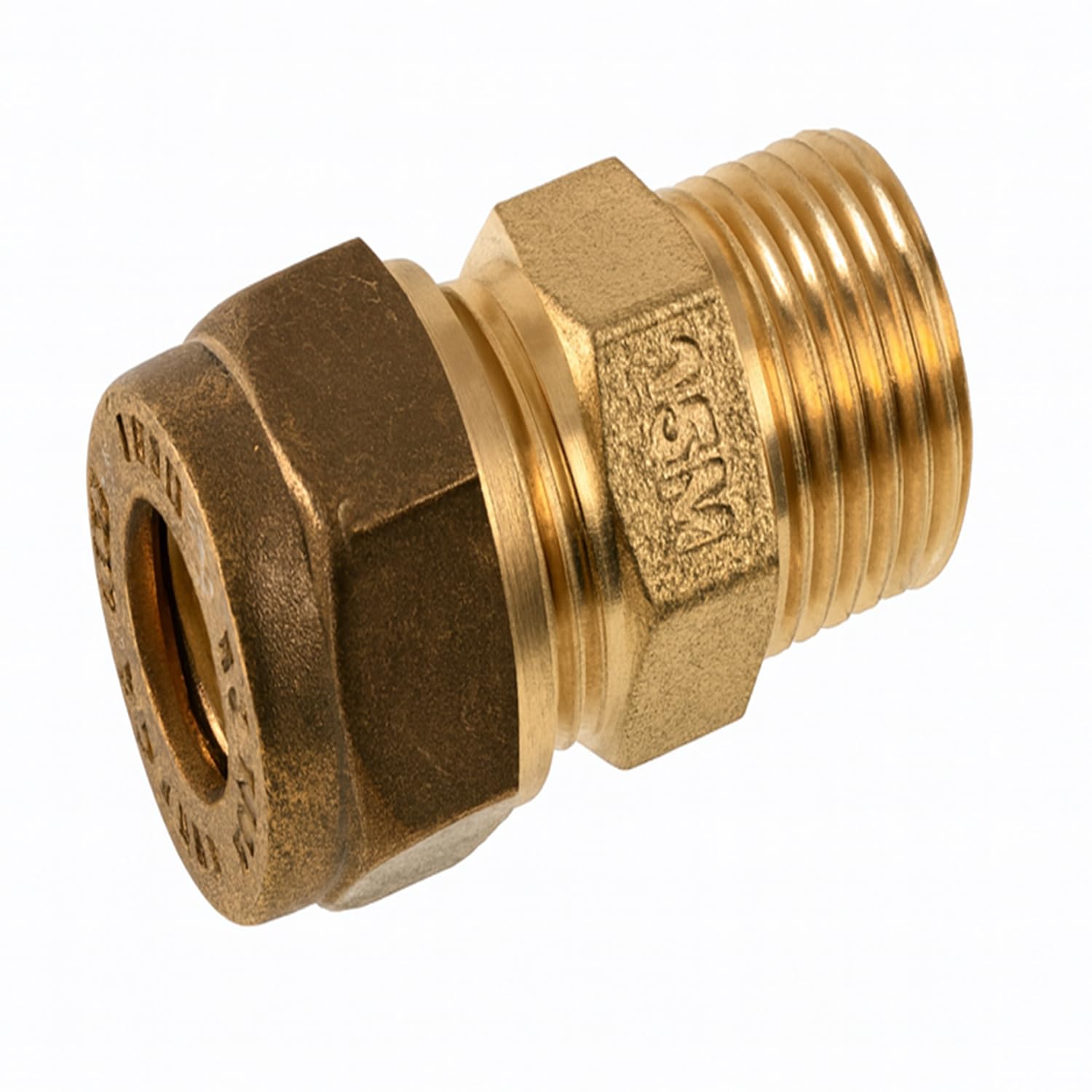 Westco 22mm x 3/4" C x MI Coupling J600 (DZR) - Brass Compression Male Iron Fitting for Copper Pipes & Plumbing Systems