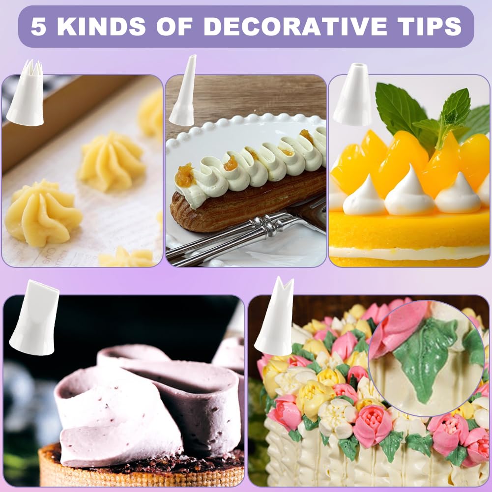 Dessert-Spritzen-Set, Zuckerguss-Spender, Cupcake-Einspritzdüse, 7 Spritztüllen, 3 Sahneschaber, Sahnespritze, Spritztüllen-Set für Kuchen, Kekse, Dekoration, 14 Stück