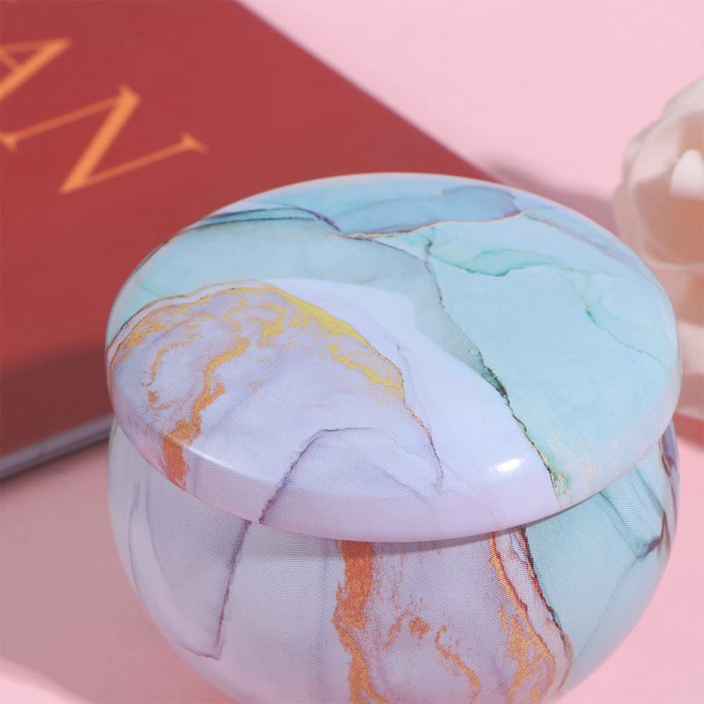 Leadigol 2 Pcs Round Tin Jar Tea Tins Food Storage Container,2.2oz Candle Tins,Round Containers with Lids for Candle Making, Arts & Crafts, Storage