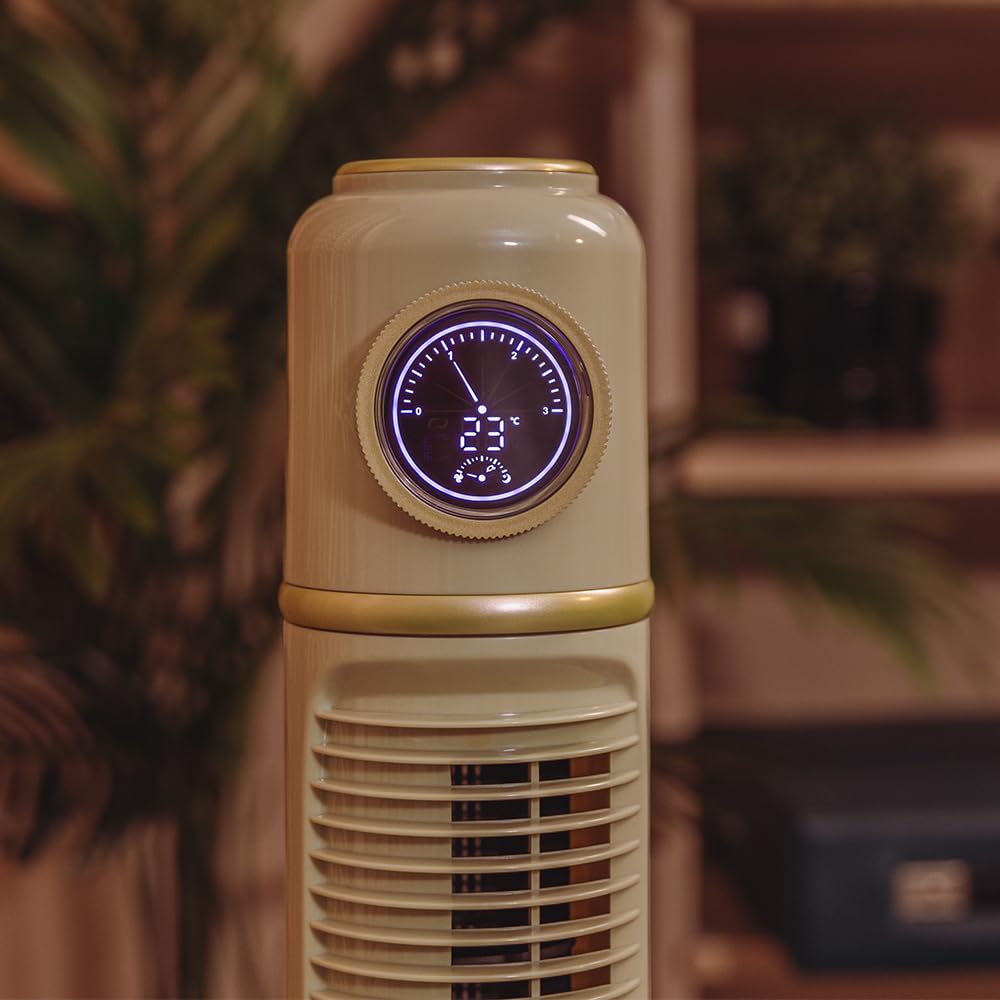 Cecotec - Ventilateur de Colonne EnergySilence 1090 Skyline Retro Smart Green - 40 W, Diamètre 81 cm, LED et Télécommande, 3 Vitesses, 3 Modes, Minuterie 12 Heures, Oscillation á 72º