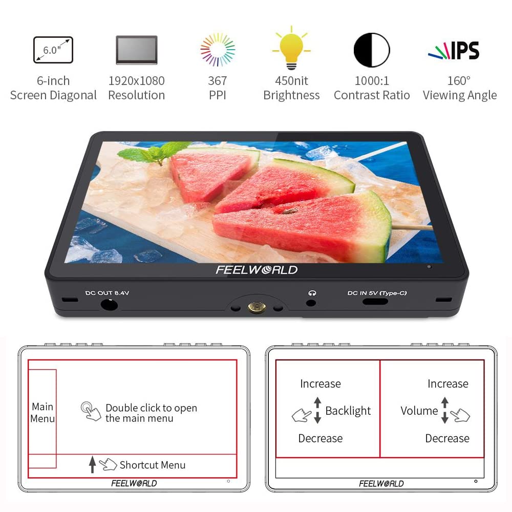 Amazon.com : FEELWORLD F5 Pro V4 6 Inch Touch Screen DSLR Camera 