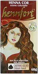 Tintura Creme Henna Hennfort Castanho Escuro 60ml
