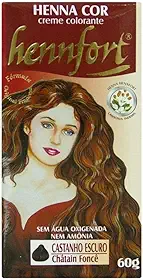 Tintura Creme Henna Hennfort Castanho Escuro 60ml
