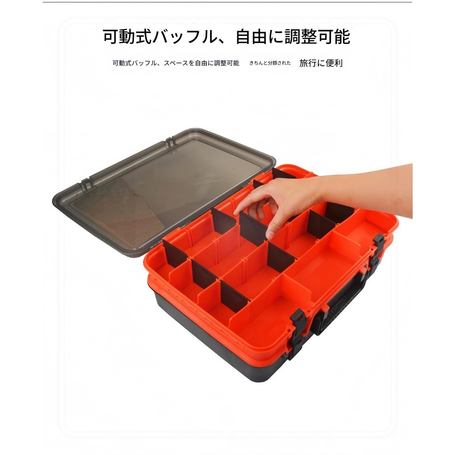 Amazon.co.jp: 防水タックルボックス 二層式 ルアーケース 釣り道具