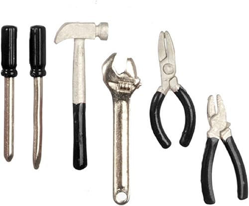 Casa de muñecas Miniatura 112 Escala 6 Pc Negro Herramientas SET #G8129