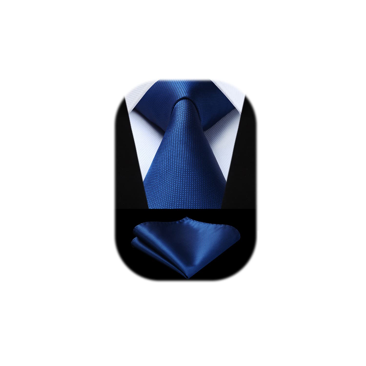 HISDERN Ties for Men Plaid Checkered Tie with Pocket Square Woven Business Formal Necktie Handkerchief Set Wedding Party