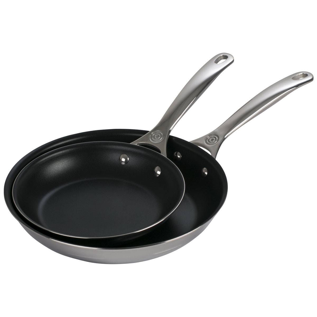 Le Creuset Signature, lot 2 poêles acier inox antiadhésives induction