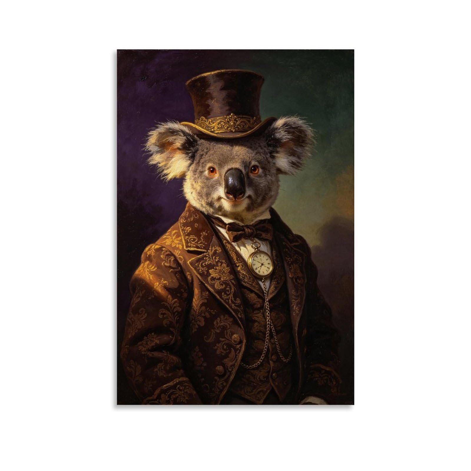 LDFUIEKSUFG Victorian Gentleman Koala Poster Wall Art Aesthetic Cover Poster Design Painting for Living Room Bed Room 12x18inch(30x45cm) Unframe-style
