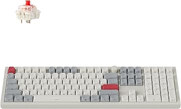 Q6 Max QMK/Launcher Wireless Bluetooth/2.4 GHz/USB-C Wired Custom Mechanical Keyboard, Full Size Programmable Knob RGB Backlit Hot-Swappable Gateron Red Switch for Mac Windows Linux - White