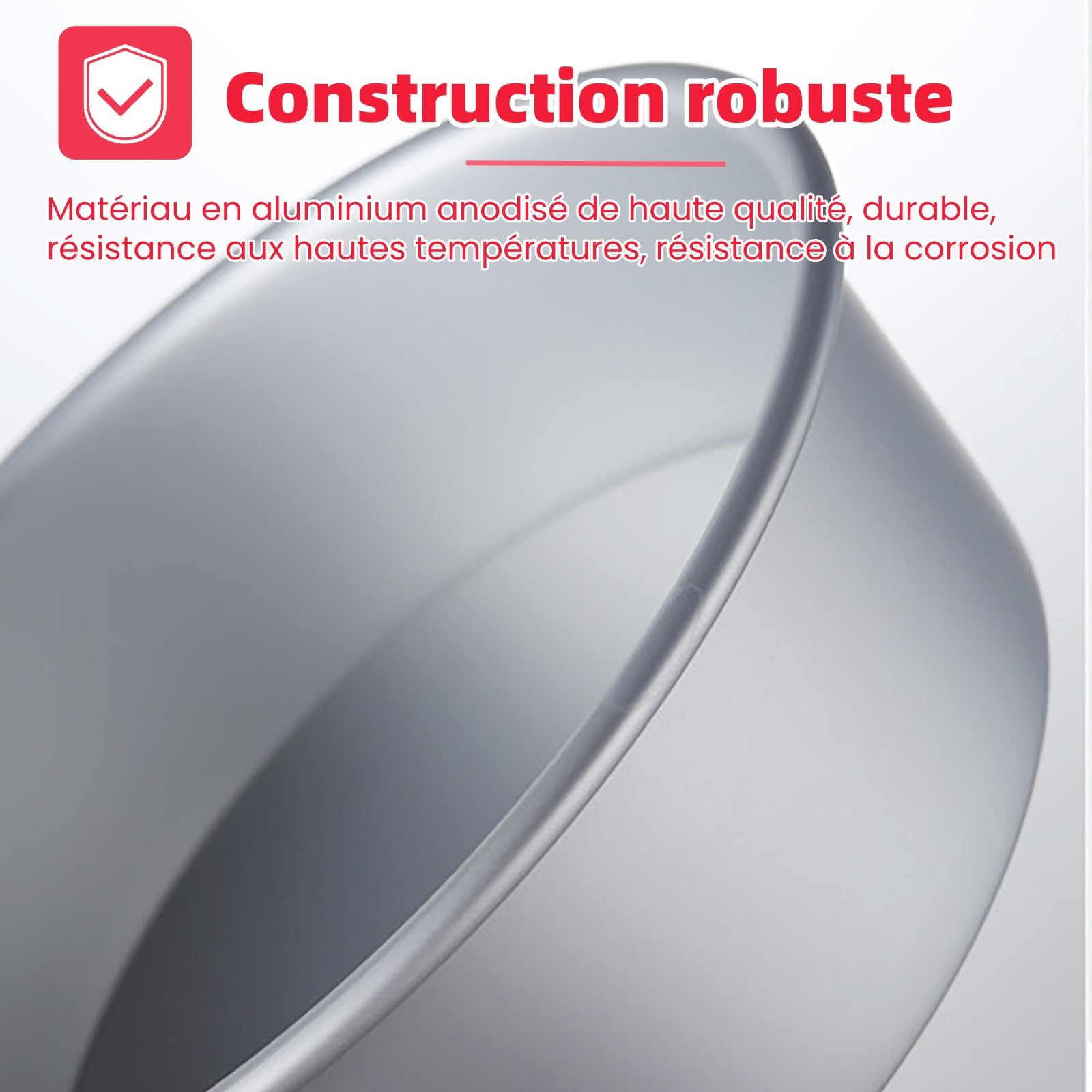 Lot de 5 moules à gâteaux ronds, moules à gâteaux profonds, aluminium anodisé, fond amovible, antiadhésif, pour les fêtes d'anniversaire, gâteaux à plusieurs étages, 5 tailles(5"/6"/7"/8"/9")