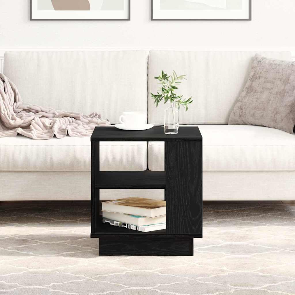 Table basse chêne noir 40x40 cm anti-encombrement salon