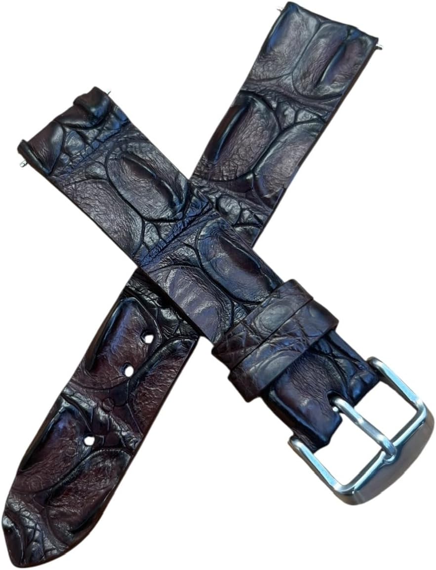 Quick Release Genuine Alligator Leather Watch Strap Band, Real Crocodile Skin Watch Band Business Casual Universal Genuine Leather Watch Strap Replacement Band Strap Men Women