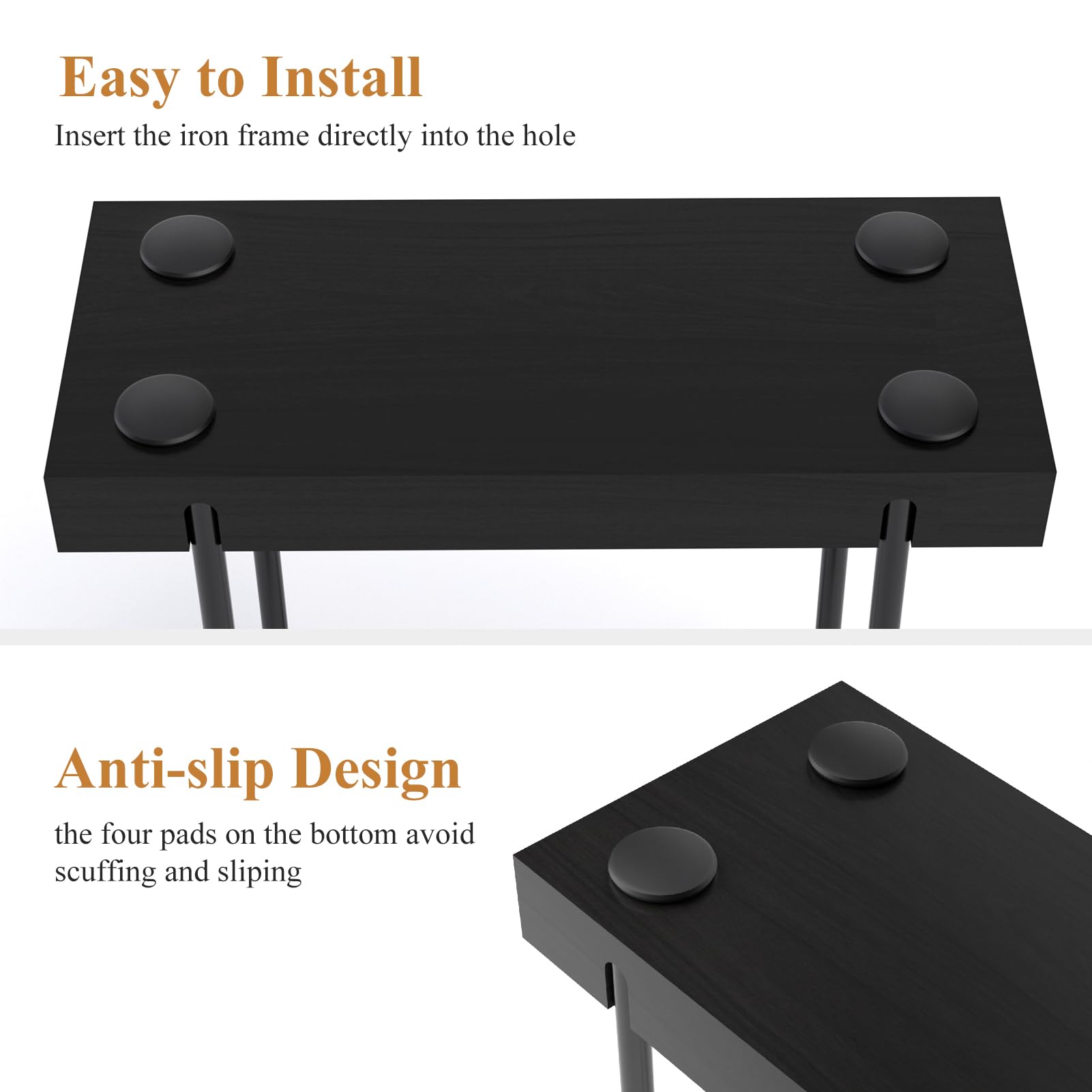 OWLMATE Serviettenhalter Aus Holz & Metall – Schwarz, Vertikal, Platzsparend Für Tisch & Küche (Gr. M)