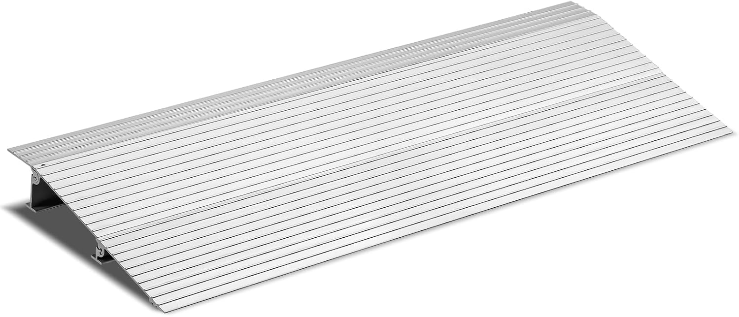 Threshold Ramp Aluminum Door Entry Ramp 800Lbs Load Capacity Adjustable Threshold Ramp for Wheelchair, Stroller, Scooter and Power Chairs Walkers (2 Inch)