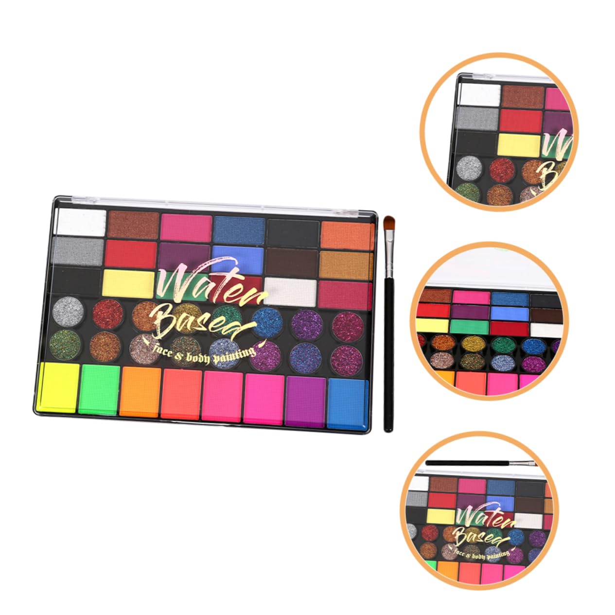Gogogmee 1Set Color Face Paint Set Portable Water Soluble Makeup Kit for Festivals DIY and Face Painting Includes Brush for Creative Patterns and Easy Cleanup