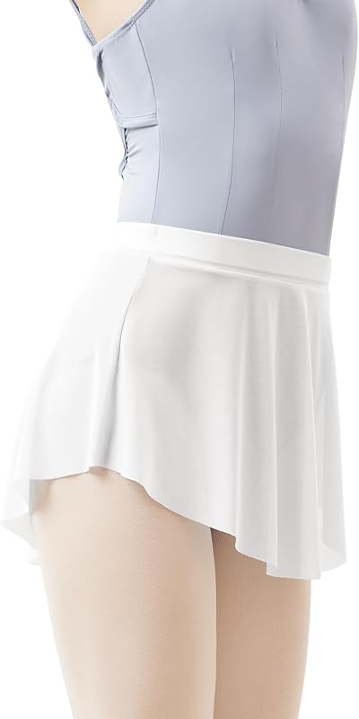Daydance Mesh Pull On Ballet Skirt Elastic Point Dance Skirt for Teen 12-14 Years, Women