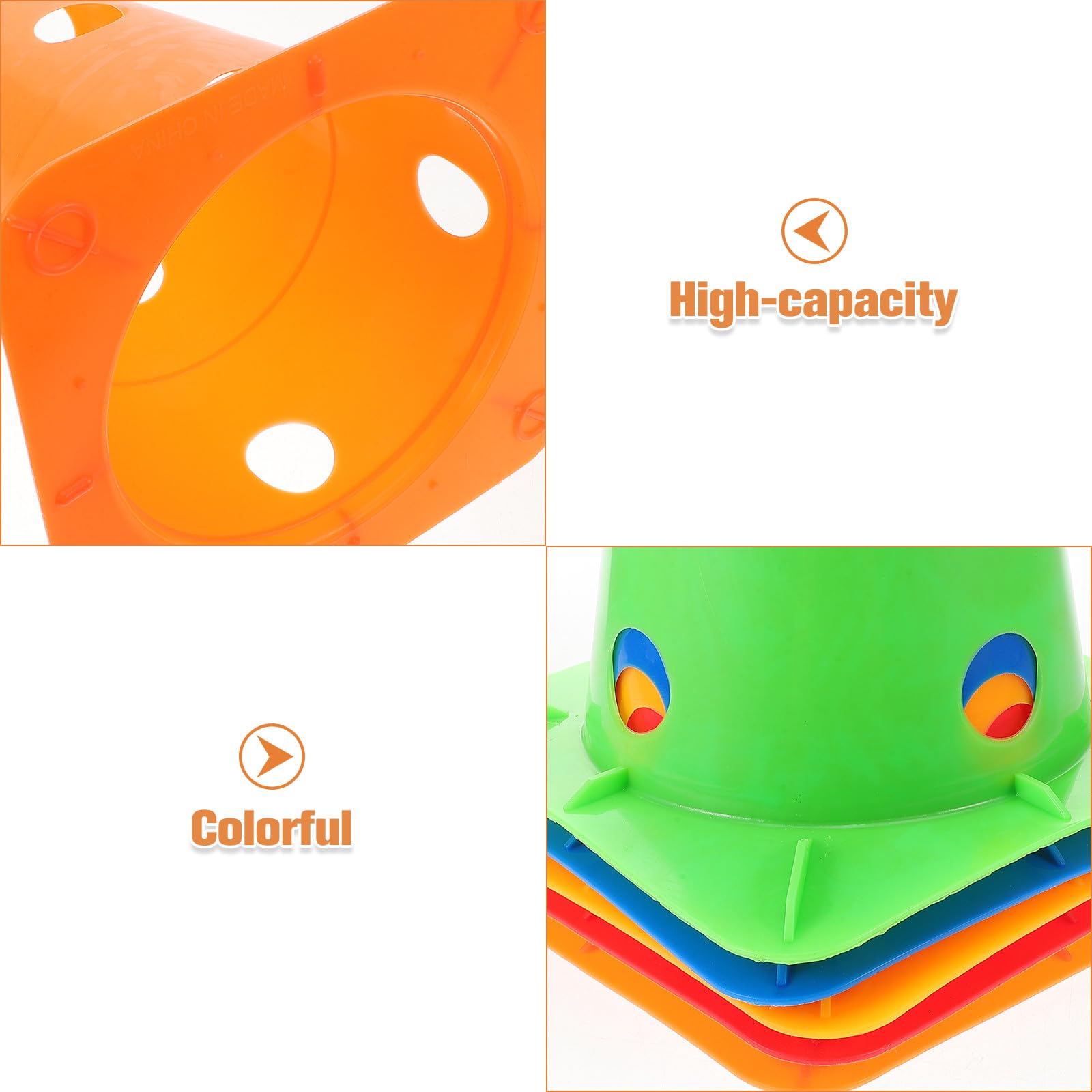 Toyvian Conos de Entrenamiento 5 Piezas de PE, Base Cuadrada Estable y Diseño Ligero para Fútbol y Baloncesto, Adecuado para Eventos Competitivos