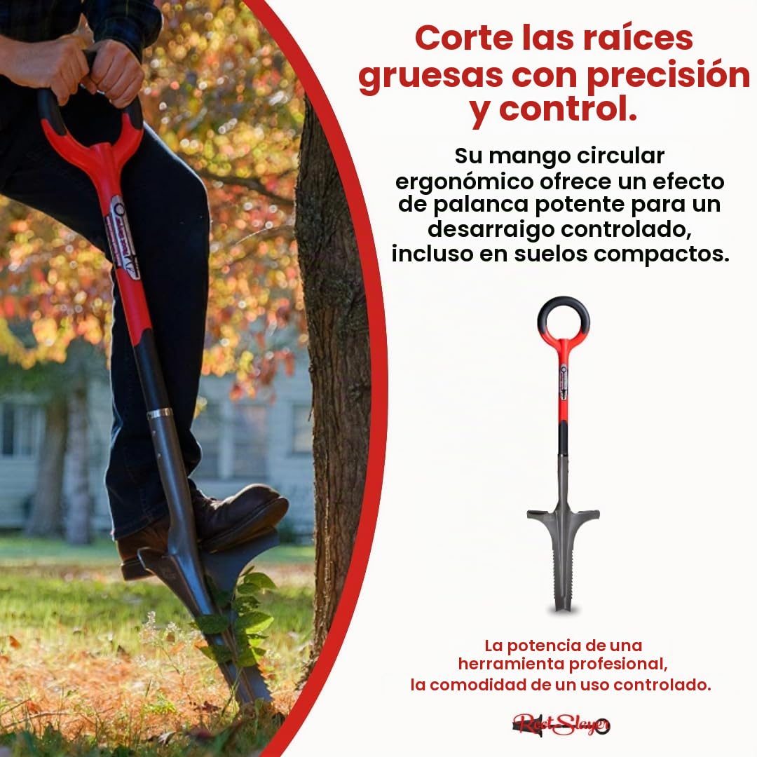 Venteo - Hoja dentada V invertida acero carbono reforzado de alta resistencia | Extracción de raíces profundas sin esfuerzo | Herramienta Jardinería Suelo Duro Césped Jardín