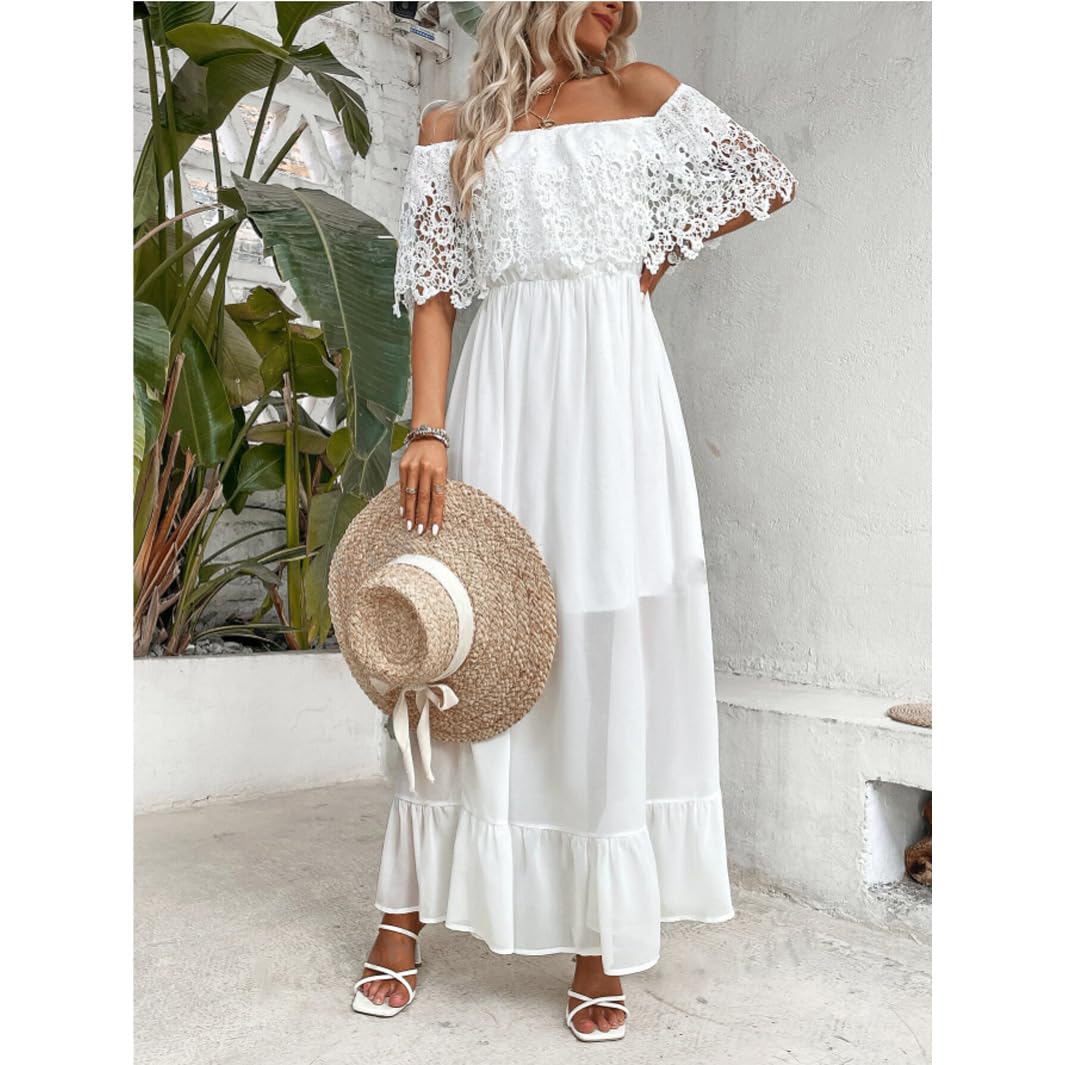 Mastyle® Women’s Off-Shoulder Maxi Dress – Strapless Ruffle Summer Beach Party Dress Mastyle® Women’s Off-Shoulder Maxi Dress – Strapless Ruffle Summer Beach Party Dress